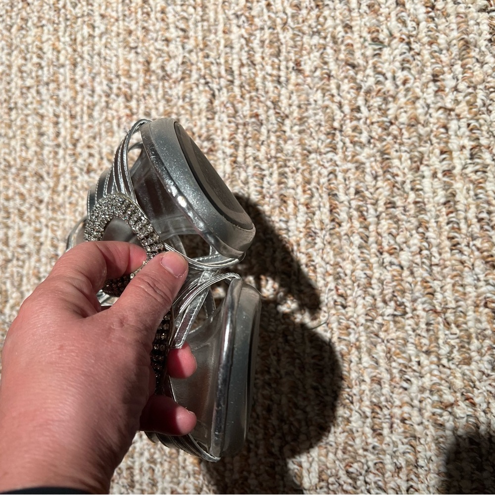 Silver Rhinestone Sandals - Picture 2 of 6